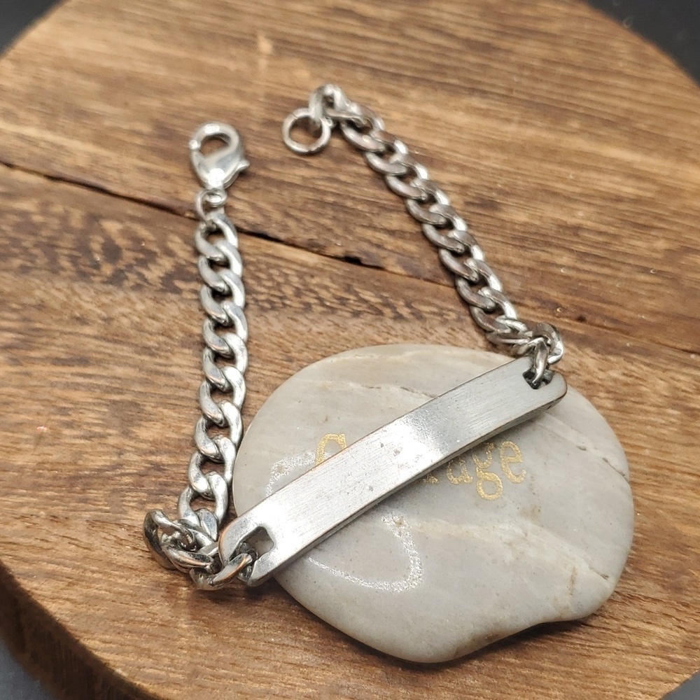 Customizable‎ engraveable Bar ID bracelet B3134